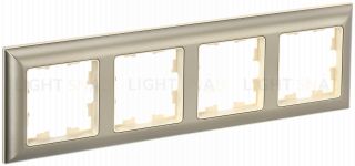 Рамка четверная 3D-форма IEK Brite Decor шампань/бежевый BR-M42-12-3-K10 BR-M42-12-3-K10