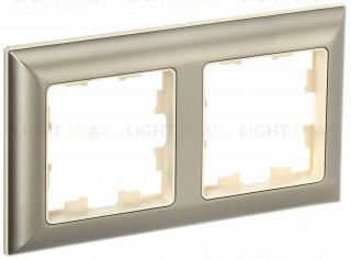 Рамка двойная 3D-форма IEK Brite Decor шампань/бежевый BR-M22-12-3-K10 BR-M22-12-3-K10