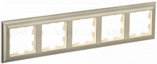 Рамка пятерная 3D-форма IEK Brite Decor шампань/бежевый BR-M52-12-3-K10 BR-M52-12-3-K10