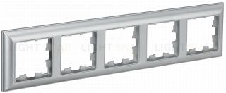 Рамка пятерная 3D-форма IEK Brite Decor алюминий BR-M52-12-K47 BR-M52-12-K47