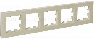 Рамка пятерная IEK Brite Decor бежевый рифленый BR-M52-51-K10 BR-M52-51-K10