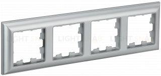 Рамка четверная 3D-форма IEK Brite Decor алюминий BR-M42-12-K47 BR-M42-12-K47