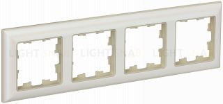 Рамка четверная 3D-форма IEK Brite Decor жемчуг/бежевый BR-M42-12-1-K10 BR-M42-12-1-K10