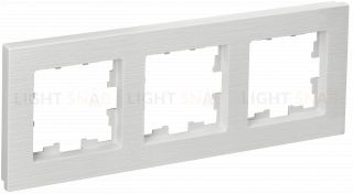 Рамка тройная IEK Brite Decor белый рифленый BR-M32-51-K01 BR-M32-51-K01