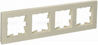 Рамка четверная IEK Brite Decor бежевый рифленый BR-M42-51-K10 BR-M42-51-K10