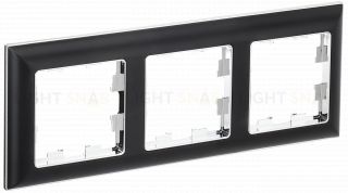 Рамка тройная 3D-форма IEK Brite Decor черный/хром BR-M32-12-2-K23 BR-M32-12-2-K23