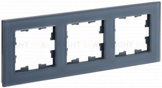 Рамка тройная IEK Brite Decor маренго матовый стекло BR-M32-G-31-K35 BR-M32-G-31-K35