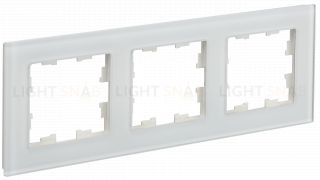 Рамка тройная IEK Brite Decor белый матовый стекло BR-M32-G-31-K01 BR-M32-G-31-K01