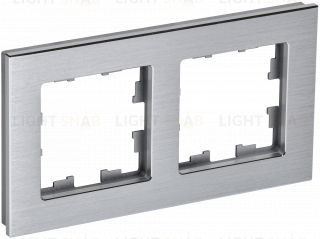 Рамка двойная IEK Brite Decor алюминий металл BR-M22-M-K47 BR-M22-M-K47