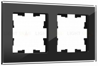 Рамка двойная IEK Brite Decor черный глянец стекло BR-M22-G-K02 BR-M22-G-K02