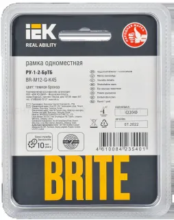 Рамка одинарная IEK Brite Decor темная бронза стекло BR-M12-G-K45 BR-M12-G-K45
