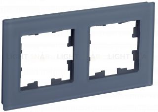 Рамка двойная IEK Brite Decor маренго матовый стекло BR-M22-G-31-K35 BR-M22-G-31-K35