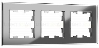 Рамка тройная IEK Brite Decor серый глянец стекло BR-M32-G-K03 BR-M32-G-K03