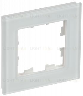 Рамка одинарная IEK Brite Decor белый матовый стекло BR-M12-G-31-K01 BR-M12-G-31-K01