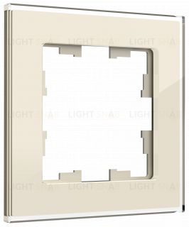 Рамка одинарная IEK Brite Decor ванильный глянец стекло BR-M12-G-K10 BR-M12-G-K10