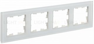 Рамка четверная IEK Brite Decor белый матовый стекло BR-M42-G-31-K01 BR-M42-G-31-K01