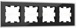 Рамка четверная IEK Brite Decor черный глянец стекло BR-M42-G-K02 BR-M42-G-K02
