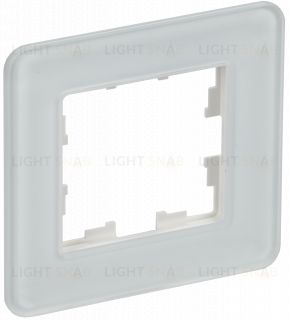 Рамка одинарная скругленная IEK Brite Decor белый матовый стекло BR-M12-G-41-K01 BR-M12-G-41-K01