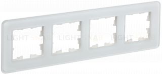 Рамка четверная скругленная IEK Brite Decor белый матовый стекло BR-M42-G-41-K01 BR-M42-G-41-K01