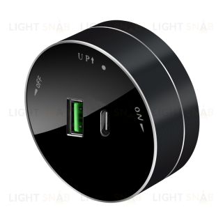 Розетка 2хUSB (тип А+С) Systeme Electric MuitiTrack 18Вт, 5В/3А, антрацит MTK13003B MTK13003B