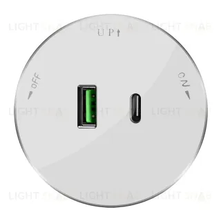 Розетка 2хUSB (тип А+С) Systeme Electric MuitiTrack 18Вт, 5В/3А, белый MTK13003W MTK13003W