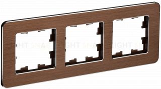 Рамка тройная скругленная IEK Brite Decor коричневый металл BR-M32-M-21-K30 BR-M32-M-21-K30