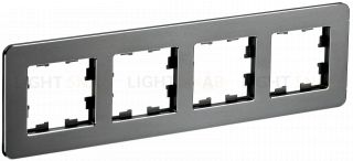 Рамка четверная скругленная IEK Brite Decor титан металл BR-M42-M-01-K48 BR-M42-M-01-K48