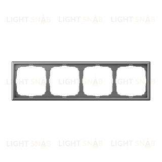 Рамка четверная System Electric ArtGallery, сталь GAL000904 GAL000904