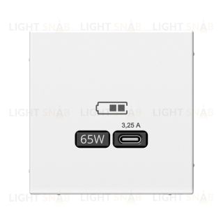 Розетка USB для зарядки System Electric ArtGallery тип-C 65W высокоскор.заряд. QC, PD, белый GAL000127 GAL000127