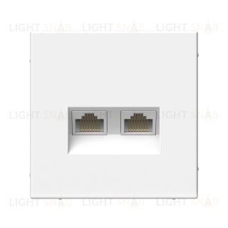 Розетка компьютерная двойная System Electric ArtGallery RJ45 6A кат., белый GAL000188 GAL000188
