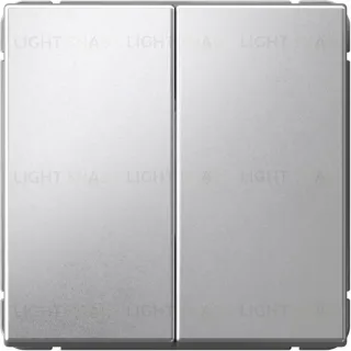 Выключатель двухклавишный System Electric ArtGallery 10А, алюминий GAL000351S GAL000351S