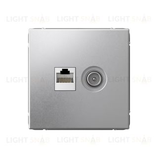 Розетка TV и интернет розетка System Electric ArtGallery RJ 45, 5 кат., алюминий GAL000389 GAL000389