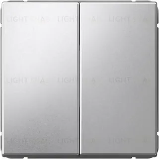 Выключатель двухклавишный кнопочный System Electric ArtGallery 10А, алюминий GAL000317S GAL000317S