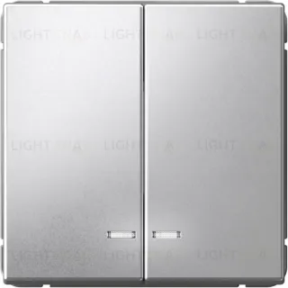 Выключатель двухклавишный с подсветкой System Electric ArtGallery 10А, алюминий GAL000353S GAL000353S