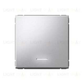 Выключатель одноклавишный с подсветкой System Electric ArtGallery 10А, алюминий GAL000313 GAL000313