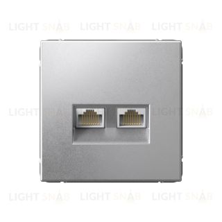 Розетка компьютерная двойная System Electric ArtGallery RJ45 6A кат., алюминий GAL000388 GAL000388