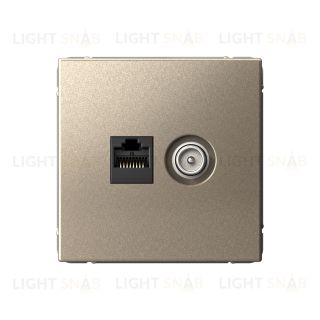 Розетка TV и интернет розетка System Electric ArtGallery RJ 45, 5 кат., шампань GAL000589 GAL000589