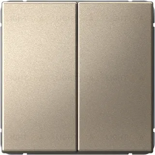 Выключатель двухклавишный кнопочный System Electric ArtGallery 10А, шампань GAL000517S GAL000517S