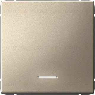 Выключатель одноклавишный с подсветкой System Electric ArtGallery 10А, шампань GAL000513S GAL000513S