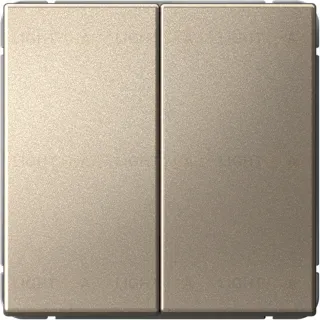 Выключатель двухклавишный проходной System Electric ArtGallery 10А, шампань GAL000565S GAL000565S