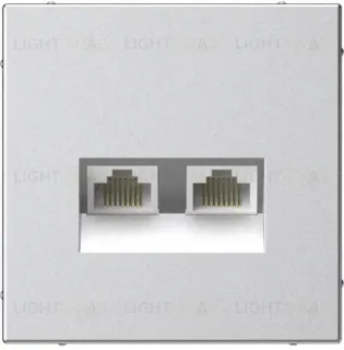Розетка компьютерная двойная RJ45 5е кат. System Electric ArtGallery, алюминий GAL000385 GAL000385