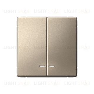 Выключатель двухклавишный с подсветкой System Electric ArtGallery 10А, шампань GAL000553 GAL000553