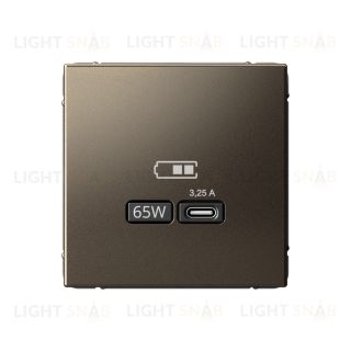 Розетка USB для зарядки System Electric ArtGallery тип-C 65W высокоскор.заряд. QC, PD, мокко GAL000627 GAL000627