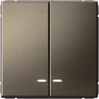 Выключатель двухклавишный с подсветкой System Electric ArtGallery 10А, мокко GAL000653S GAL000653S