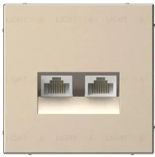 Розетка компьютерная двойная RJ45 5е кат. System Electric ArtGallery, шампань GAL000585 GAL000585