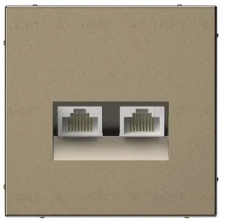 Розетка компьютерная двойная RJ45 5е кат. System Electric ArtGallery, мокко GAL000685 GAL000685