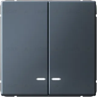 Выключатель двухклавишный с подсветкой System Electric ArtGallery 10А, грифель GAL000753S GAL000753S