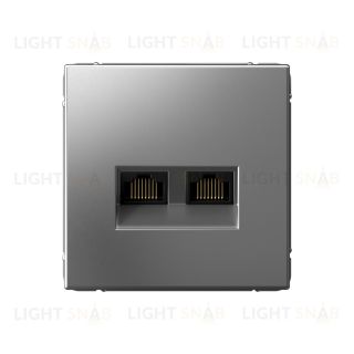 Розетка компьютерная двойная System Electric ArtGallery RJ45 6A кат., сталь GAL000988 GAL000988