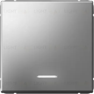 Выключатель одноклавишный с подсветкой System Electric ArtGallery 10А, сталь GAL000913S GAL000913S