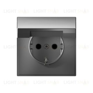 Розетка с заземлением со шторками и крышкой System Electric ArtGallery 16А IP20, сталь GAL000946 GAL000946